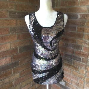 Forever 21 Black Sequin Ultra Mini Dress Tunic